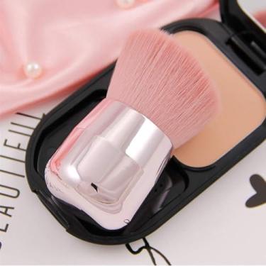 Imagem de 1 pincel de maquiagem em forma de cogumelo, rosa, pincel de blush grande, portátil e adequado para vários looks de maquiagem.