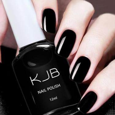 Imagem de Esmalte para unhas com acabamento brilhante brilhante - Fórmula resistente a lascas de longa duração, sem necessidade de lâmpada U V - preto 10,4 ml