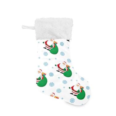 Imagem de GakkiGii Pacote com 2 meias de Natal Papai Noel, decoração de Natal grande para parede de árvore de lareira, 45 x 31 cm