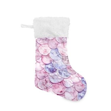 Imagem de GakkiGii Pacote com 2 meias de Natal de lantejoulas de cor clara, decoração grande para pendurar na parede da árvore da lareira, 45 x 31 cm