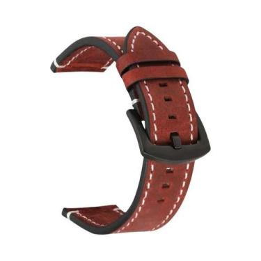 Imagem de Pulseira De Couro Retro Para Relógio 18mm 20mm 22mm 24mm Para Samsung 