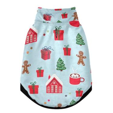 Imagem de SEHANY Casaco de Natal de gengibre para cães pequenos, super quente, à prova de vento, jaqueta de inverno, macia, aconchegante para animais de estimação, moletom para clima frio na neve com furo na