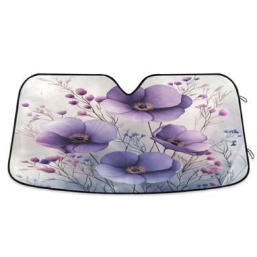 Imagem de ATTX Spring Flowers Para-brisa Carro Para-brisa 144.8 cm x 80.0 cm Escudo Solar Universal com Proteção UV, Persiana de Janela Frontal Auto Dobrável para Sedans SUVs Caminhões #397