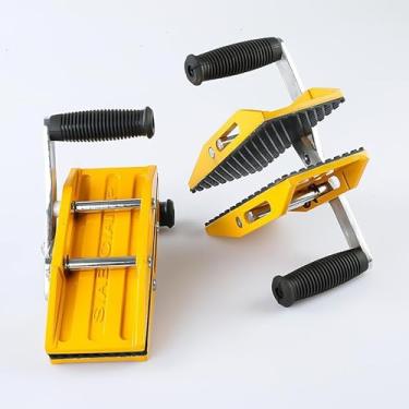 Imagem de Grampos de transporte de granito de mão dupla, ferramentas de elevação resistentes de 350 kg/771 lb com punhos revestidos de borracha branca para transporte de mármore, vidro, quartzo, laje e painel