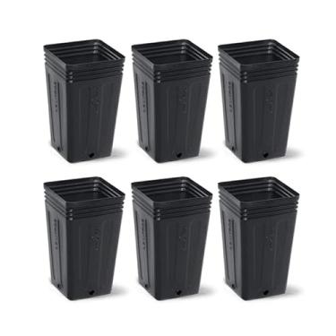 Imagem de Kit Vasos Plástico Preto 800ml Para Mudas Reutilizável - Cactos, Suculentas, Flores e Hortaliças (6)