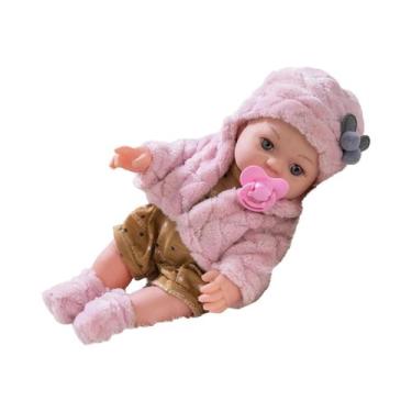 Imagem de Boneca Reborn Lavável De 30cm Com Membros Móveis E Roupas Destacáveis,
