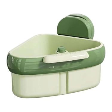 Imagem de Cesta prática de coador de pia com ventosa bandeja de esponja de vegetais para cozinha