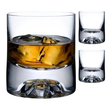 Imagem de NUDE Conjunto de 4 copos de uísque SOF – 250 ml de cristal premium sem chumbo copos de pedras antiquadas para uísque, uísque e bourbon – base pesada, pode ser lavado na lava-louças, caixa de presente