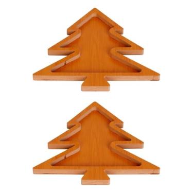 Imagem de Kit com 2 Petisqueiras Árvore de Natal 21x21cm em MDF - Ideal para Servir Petiscos, Castanhas e Doces na Ceia de Natal