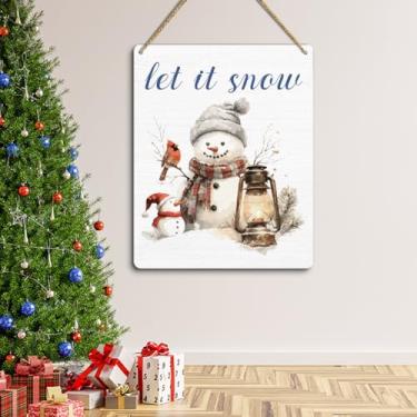 Imagem de Placa para decoração de porta de Natal, decoração de inverno, sazonal, arte de parede, placas de decoração de Feliz Natal para casa, 23 x 18 cm