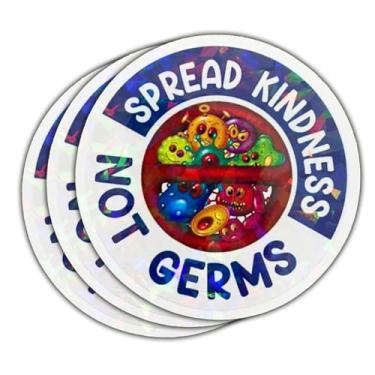 Imagem de 3 pçs adesivo de propagação bondade não germes engraçado ciência microbiologia germes presente espalhar bondade não germe adesivos laboratório médico tecnologia laboratório semana carro decalque para