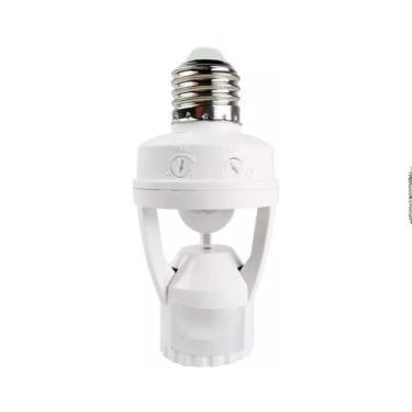 Imagem de Bocal com Sensor de Presença E27, Acionamento Automático Infravermelho, 360 Graus, Timer 10s a 5min, Suporta Lâmpadas até 60W, 100-240V