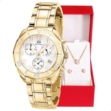 Imagem de Relógio Feminino Champion Ana Hickmann Dourado Cronógrafo Prova D'Água