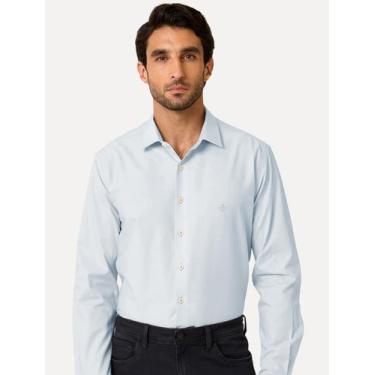 Imagem de Camisa Dudalina Masculina Milano Tricoline Lisa Azul Claro, L/G