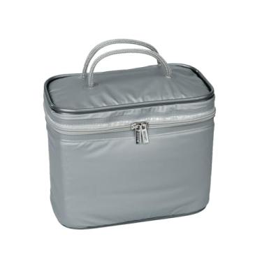 Imagem de Bolsa Térmica 7 Litros, Frasqueira Térmica Impermeável, Cinza, Lancheira Térmica Compacta, Conserva Alimentos e Bebidas, Ideal para Trabalho, Academia e Uso Diário