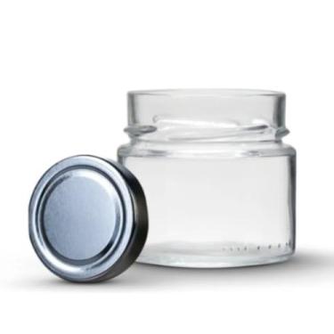 Imagem de Kit 50 unidades - Pote de vidro Pianezza - 210 ml - Tampa Prata