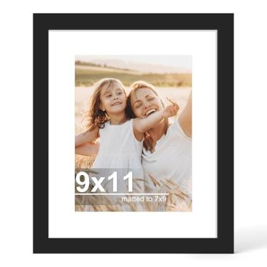 Imagem de Hongkee Porta-retrato 22 x 28 cm com vidro, exiba imagens 19 x 23 com tapete ou 23 x 28 sem tapete - parede e mesa, molduras de madeira 23 x 27 cm (preto, 1 pacote)