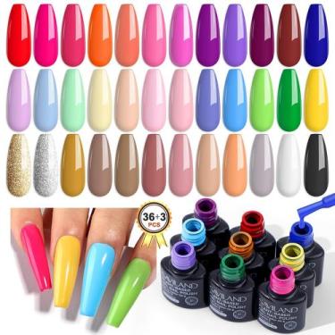 Imagem de Conjunto de esmaltes de gel SAVILAND 36 cores com revestimento básico,