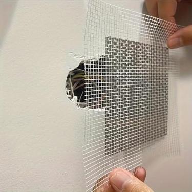 Imagem de [Reparo de parede autoadesivo] Subsídio de reparo de parede de malha de fibra autoadesiva M | Ferramenta de reparo de drywall para fixação de rachaduras de teto e parede - fácil instalação