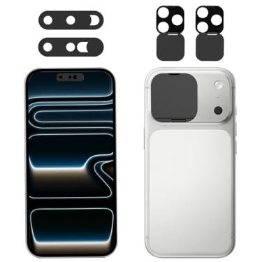 Imagem de EYSOFT Capa para câmera frontal compatível com iPhone 17Pro/17 Pro Max com capa de lente traseira, protege a privacidade e a segurança, mas não afeta o reconhecimento facial (pacote com 2) - versão