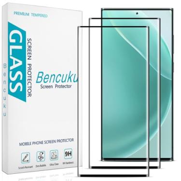 Imagem de Bencuku (Pacote com 2) Protetor de tela para Samsung Galaxy S22 vidro ultra temperado, cobertura de tela completa curvada 3D, antiarranhões, compatível com capas