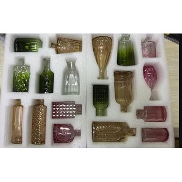 Imagem de Conjunto de vasos de vidro âmbar, pequenos vasos de flores dourados para centros de mesa a granel, mini vaso vintage para casa, casamento, decoração de mesa