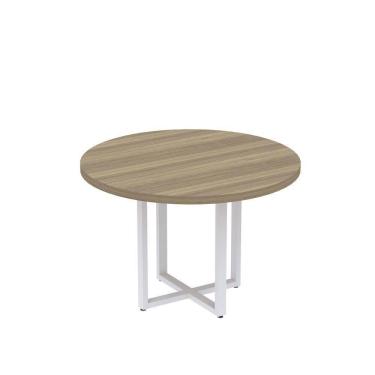 Imagem de Mesa Reunião Redonda 1100pe40tub Noce Naturalle-branco