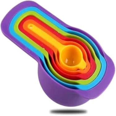 Imagem de Ferramentas essenciais para medir, preparar alimentos, xicaras e colheres, kit, perfeito - Cores sortidas
