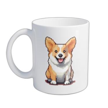 Imagem de Caneca Xícara de Café Porcelana 300ml Kawaii Cachorros Shiba Inu