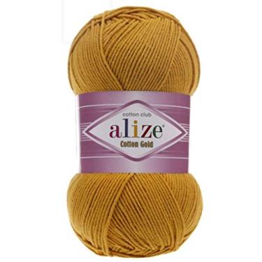 Imagem de Fio dourado 55% algodão 45% acrílico Alize algodão 1 novelo/novelo 100 g 300 m (2-mostarda)
