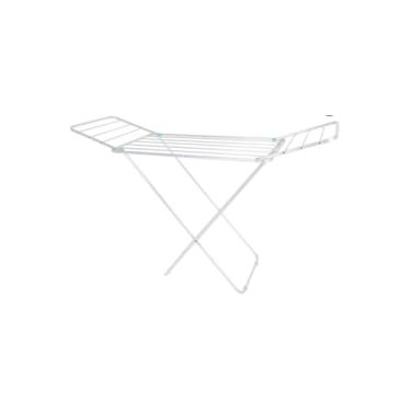 Imagem de Varal de Chão Retrátil de Alumínio com Abas, Prata, 85x140x48cm, Suporta 10kg, 1.8kg