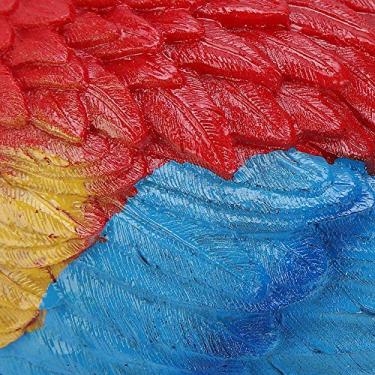 Imagem de Generic Papagaio Brinquedo Realista Escultura de Jardim Decoração de Parede para Casa Desktop Fotografia Adereços Resina Azul Esquerda 31cm (Nº 1 vermelho restante)