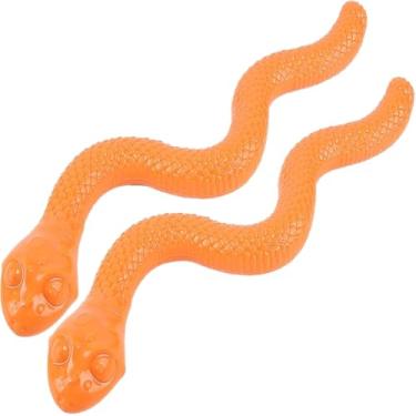 Imagem de 2 Peças de Brinquedos para Cães Mastigar Dispensador Petiscos Cobra Borracha TPR Interativo Slow Feeder Brincar Treiname
