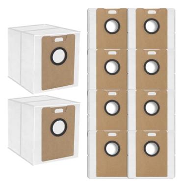 Imagem de Pacote com 10 sacos de pó de substituição de 3,7 L compatíveis com aspirador de pó Tapo RV30 Max Plus / RV20 Max Plus, sacos de vácuo resistentes para aspiradores robóticos, recipientes e verticais