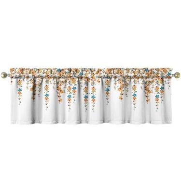 Imagem de Tapesb Flores florais saia de cozinha engraçadas pequenas cortinas de janela sobre a pia decoração essencial adequado para cozinha, quarto, lavanderia, 45,7 x 137,2 cm