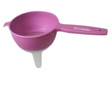 Imagem de Peneira com Cabo e Funil Removível - Coador de Sucos e Líquidos - Auxiliar para Encher Garrafas, Frascos e Vasilhas de Bocal Pequeno