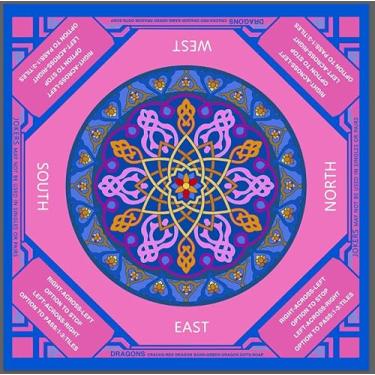 Imagem de Mahjong Mat, Non-Slip Noise 32.2x32.2 Inch with 1 Carrying Bag for Table, Board Games, Tile Games and Cards, Pink