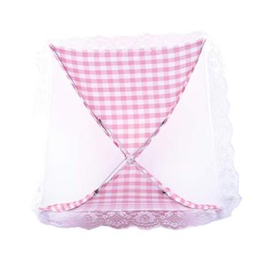 Imagem de SPYMINNPOO Capa Dobrável Durável do Guarda-chuva da Malha do Alimento para Churrascos Piquenique que Acampam 32x31cm (Rosa)