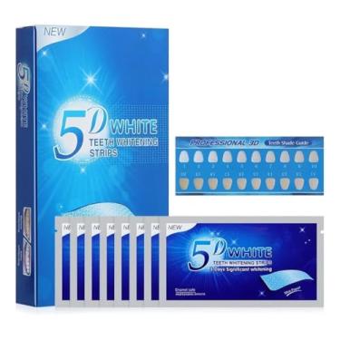 Imagem de Tiras de clareamento dental 5D 28 bolsas 56 peças kit de clareamento dental seguro e eficaz branqueador clareador dental 5D White