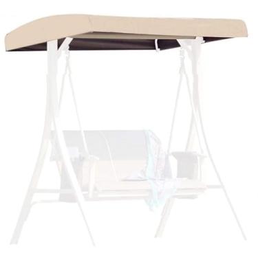 Imagem de CYTJHMD Dossel de jardim para balanço, dossel de substituição para assento de balanço cobertura de rede de 3 lugares superior jardim ao ar livre, lona de telhado, repelente de água e proteção UV, bege