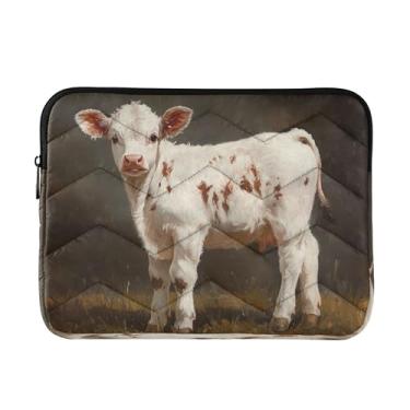 Imagem de Bolsas de trabalho brancas para mulheres com ponto de panturrilha marrom, capa protetora para laptop de 15,6 polegadas à prova de choque para transporte, bolsa de 15,6 polegadas para trabalho