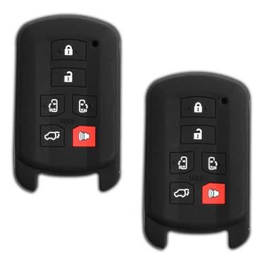 Imagem de Capa protetora de borracha KeyGuardz com chave para carro sem chave para Toyota Sienna HYQ14ADR (pacote com 2)KeylessOption preto KPT6217