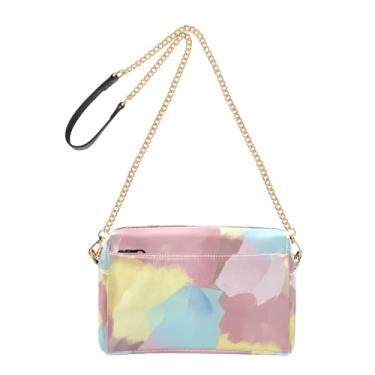 Imagem de Joitme Bolsa tiracolo para mulheres, bolsa para celular, bolsa de ombro de couro PU, alça de corrente, sonhadora, aquarela fofa