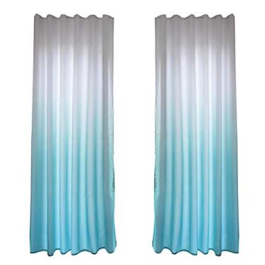 Imagem de Cortina blackout de poliéster Ainoli para janela blackout para decoração de quarto e sala de estar (Azul)