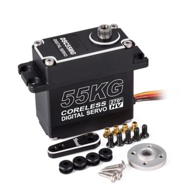 Imagem de 55 kg Servo 180/270 Sensor magnético alto torque servo digital sem núcleo engrenagem de metal completo 1 peça (270 graus)