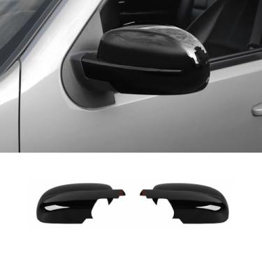 Imagem de RAZPOY Capa de espelho retrovisor lateral compatível com Chevy Silverado & Suburban & Tahoe & GMC-Yukon & GMC-Sierra & Cadillac Escalade 2007-2013, preto