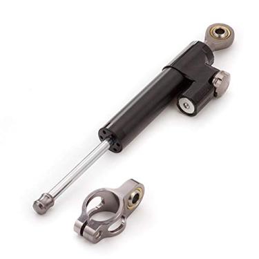 Imagem de VELORE Controle de segurança estabilizador de direção de alumínio CNC para MT09 MT07 YZF R1 R6 FZ1 XJR1300 MT-07 Kit de montagem (preto com cinza)