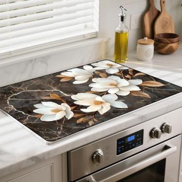 Imagem de Capa superior de fogão de vidro de silicone - tapete para protetor de fogão elétrico com revestimento de borracha antiderrapante resistente a arranhões XL tapetes de secagem de pratos para cozinha