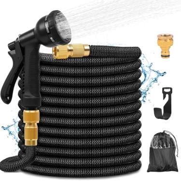 Imagem de 30 m Mangueira de Jardim Retrátil com Pulverizador de 8 Bicos Funcionais, mangueiras de água leves à prova, Mangueira Lava Rápido Carro Expansível Flexível, Mangueira Magica