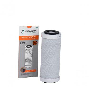 Imagem de Kit 06 Un Refil Filtro Carvão Ativado Clor 7 Hidrofiltros
